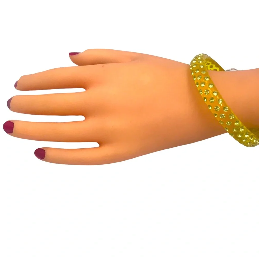 Various Colors Plastic Gem Stone Bangle Bracelets
